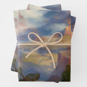 Feuille De Papier Cadeau Grand Canyon à Mist (par Thomas Moran) (En situation)