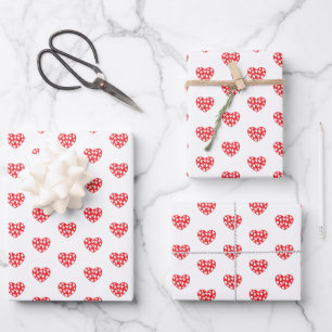 Feuille De Papier Cadeau Grand Coeur rouge