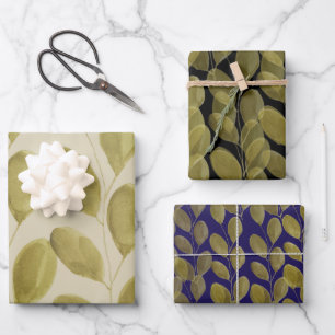 Feuille De Papier Cadeau Grande aquarelle verte