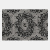 Feuille De Papier Cadeau Grande araignée encadrée sur gris foncé (Devant 2)