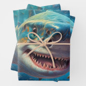 Feuille De Papier Cadeau Grande baignade blanche dans la mer (En situation)