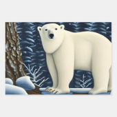 Feuille De Papier Cadeau Grande Ours Blanc Du Nord (Devant 2)