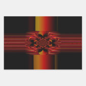 Feuille De Papier Cadeau Grandes Petites Bandes Avec Bow (Devant 3)