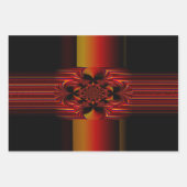 Feuille De Papier Cadeau Grandes Petites Bandes Avec Bow (Devant)