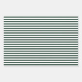 Feuille De Papier Cadeau Grandes vertes foncées et blanches (Devant 3)