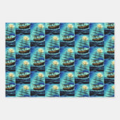 Feuille De Papier Cadeau Grands navires nautiques (Devant)