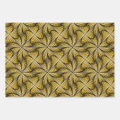 Feuille De Papier Cadeau Graphique Géométrique 3D Spirale Twist Vert Jaune (Devant 2)