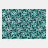 Feuille De Papier Cadeau Graphique Géométrique 3D Spirale Twist Vert Jaune (Devant)