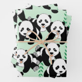 Feuille De Papier Cadeau Graphisme des ours de panda (En situation)