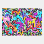 Feuille De Papier Cadeau Gras Bright Colonnes Graffiti Street Art Motif (Devant)
