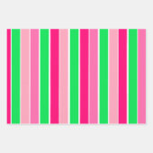 Feuille De Papier Cadeau Gras roses et vertes (Devant 3)