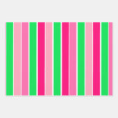 Feuille De Papier Cadeau Gras roses et vertes (Devant)