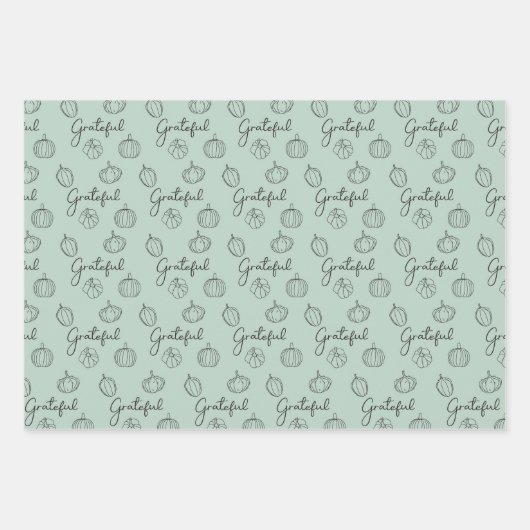 Feuille De Papier Cadeau Grateful Citrouilles & Gourds Envelopper les feuil (Devant 2)