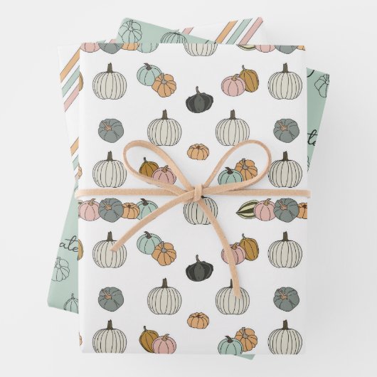 Feuille De Papier Cadeau Grateful Citrouilles & Gourds Envelopper les feuil (En situation)