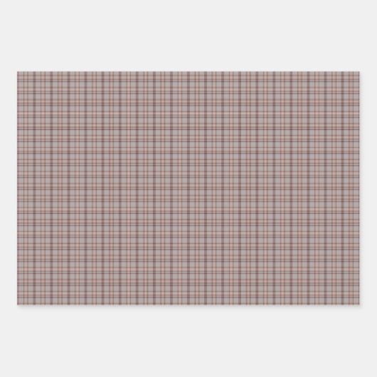 Feuille De Papier Cadeau Gray Rose Plaid Classic Pattern (Devant)