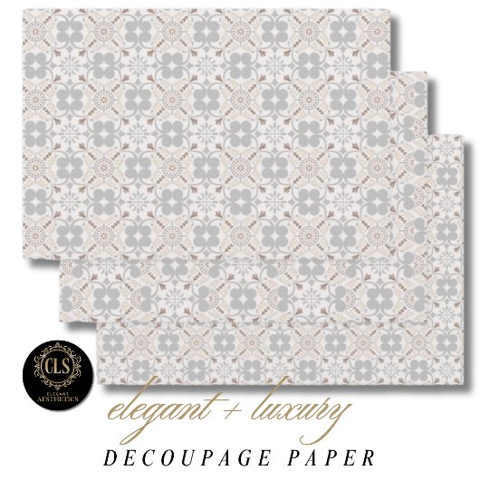 Feuille De Papier Cadeau Gray Spanish Tile Pattern