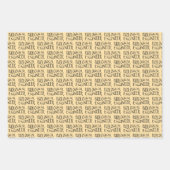 Feuille De Papier Cadeau Gray Wavy Text (Devant 3)