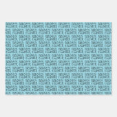 Feuille De Papier Cadeau Gray Wavy Text (Devant)
