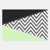 Feuille De Papier Cadeau Gray Zigzag, Gray Chevron, Zigzag Pattern, Mint (Devant)
