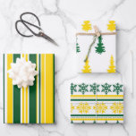 Feuille De Papier Cadeau Green and Gold Christmas<br><div class="desc">Green and Gold Christmas 3 pack Venin Wrap by Steady Mobbin</div>