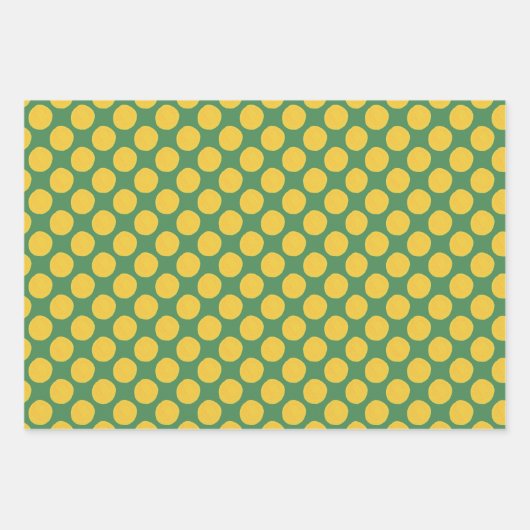 Feuille De Papier Cadeau Green and Gold Polka Dot Gift Wrap (Devant 2)
