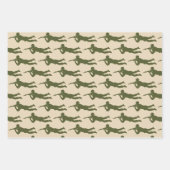 Feuille De Papier Cadeau Green Army Action Men Trio (Devant)