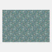 Feuille De Papier Cadeau Green background with deer, gift packaging (Devant 2)