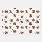 Feuille De Papier Cadeau Green Burgundy Red Stripes Floral Christmas (Devant 3)