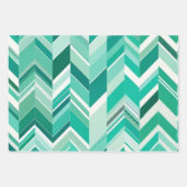 Feuille De Papier Cadeau Green Chevron (Devant 2)