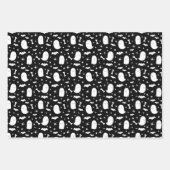 Feuille De Papier Cadeau Green Cute Ghosts & Bats Orange Halloween (Devant 3)