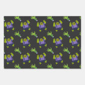 Feuille De Papier Cadeau Green Frankenstein Zombie main Halloween cadeau (Devant 2)