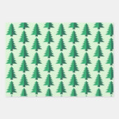 Feuille De Papier Cadeau Green Gold Christmas Tree Pattern (Devant 2)