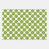 Feuille De Papier Cadeau Green Happy Face Stripes et Polka Dot (Devant)