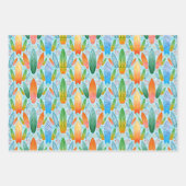 Feuille De Papier Cadeau Green Orange & Blue Summer Surfboards (Devant)
