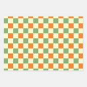 Feuille De Papier Cadeau Green Orange Brown À damiers En vichy Motif (Devant 3)