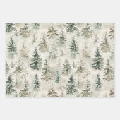 Feuille De Papier Cadeau Green Pine Cones Bunny Rabbits Christmas (Devant 2)