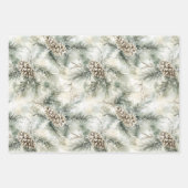 Feuille De Papier Cadeau Green Pine Cones Deer Christmas (Devant 2)