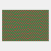 Feuille De Papier Cadeau Green & Red Diagonal Lines (Devant 2)