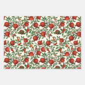 Feuille De Papier Cadeau Grenades et papillons Bella sur blanc (Devant 3)