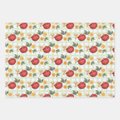 Feuille De Papier Cadeau Grenades rouges et tranches d'orange (Devant 3)