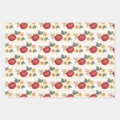 Feuille De Papier Cadeau Grenades rouges et tranches d'orange (Devant 2)