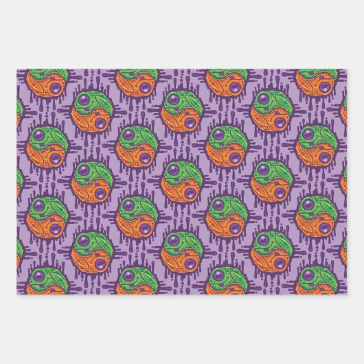 Feuille De Papier Cadeau Grenouille séchée Trippy Yin Yang (Devant 3)