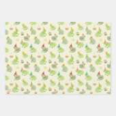 Feuille De Papier Cadeau Grenouilles D'Anniversaire Drôle Mains Illustrées (Devant 3)