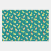 Feuille De Papier Cadeau Grenouilles D'Anniversaire Drôle Mains Illustrées (Devant 2)