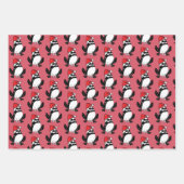 Feuille De Papier Cadeau Grenouilles de Noël Whimsical (Devant 3)