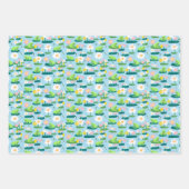 Feuille De Papier Cadeau Grenouilles et Lily Pads BABY SHOWER mignon Enfant (Devant)