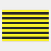 Feuille De Papier Cadeau Grèves jaunes et noires (Devant 2)