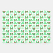 Feuille De Papier Cadeau Greyhound Lurcher Christmas Chien & Bow Wrapper (Devant 3)