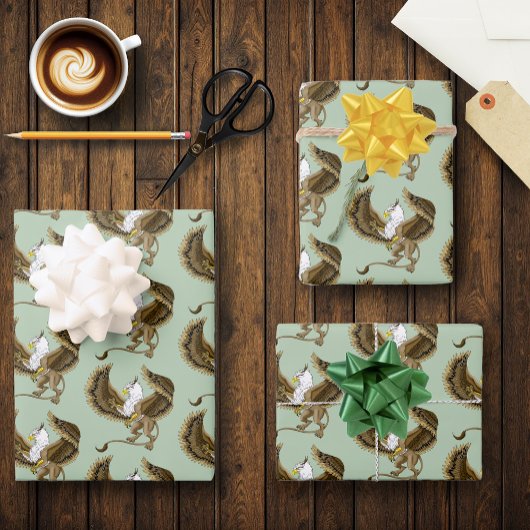 Feuille De Papier Cadeau Griffin Imaginaire Griffin Mythologie