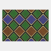 Feuille De Papier Cadeau Grille Diamant Arlequin : Harmonie Texturée (Devant 3)